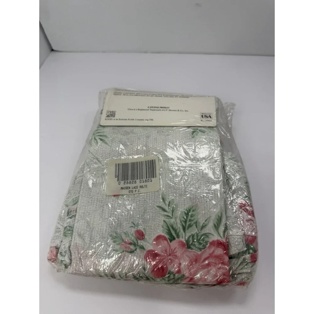 Utica 2 Standard Pillowcases Maiden Lace Ruffle Rose Floral Vintage No Iron